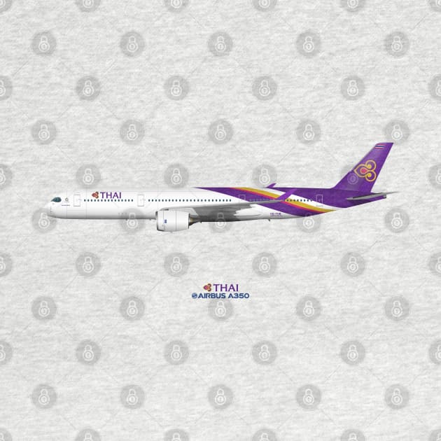 Illustration of Thai Airbus A350 by SteveHClark